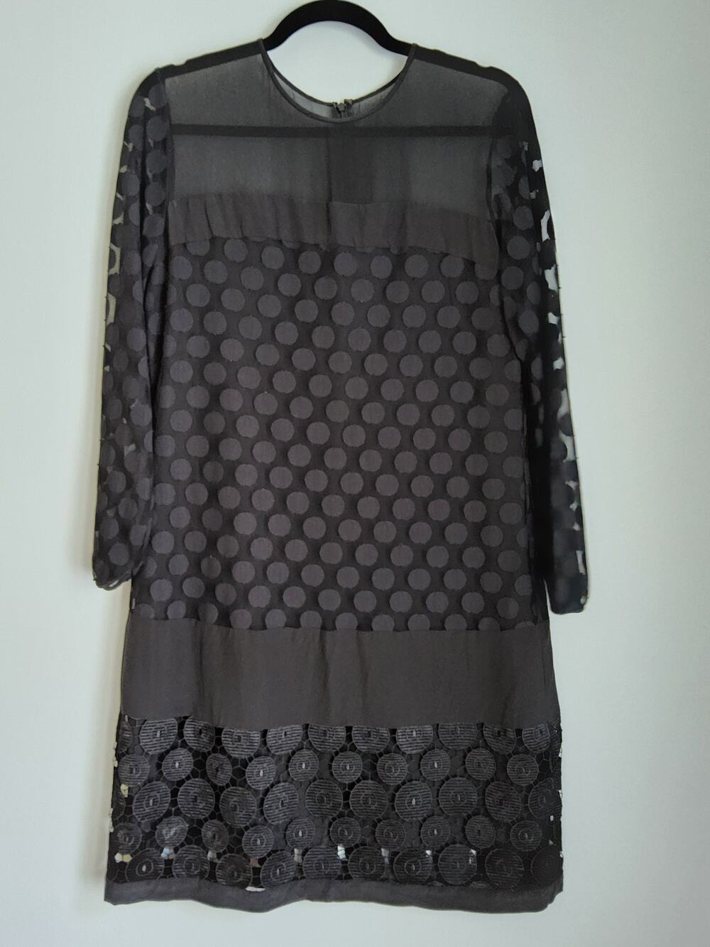 Diane von Furstenberg Silk Polka Dot Sheer Shift Dress